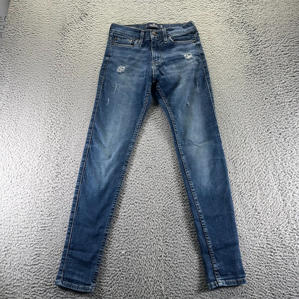 Hollister Jeans Womens 26x30 Blue Cotton Denim Skinny Workwear Faded Stretch